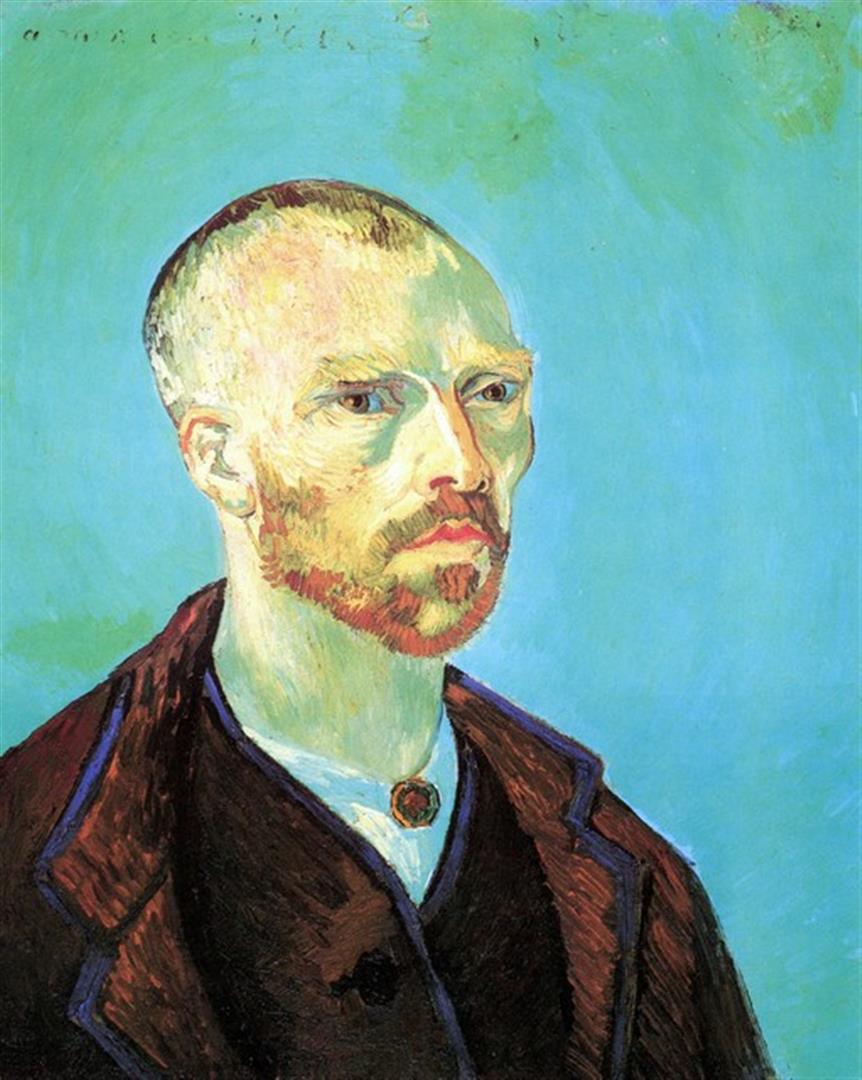 Van Gogh - Self-Portrait Dedicated To Paul Gauguin: Artist: Vincent Van Gogh - Title: Self-Portrait Dedicated to Paul Gauguin - Medium: Fine Art Reproduction Giclee on Archival Canvas - Image Size: Approximately 20 inches x 16 inches - Unframed on Unst