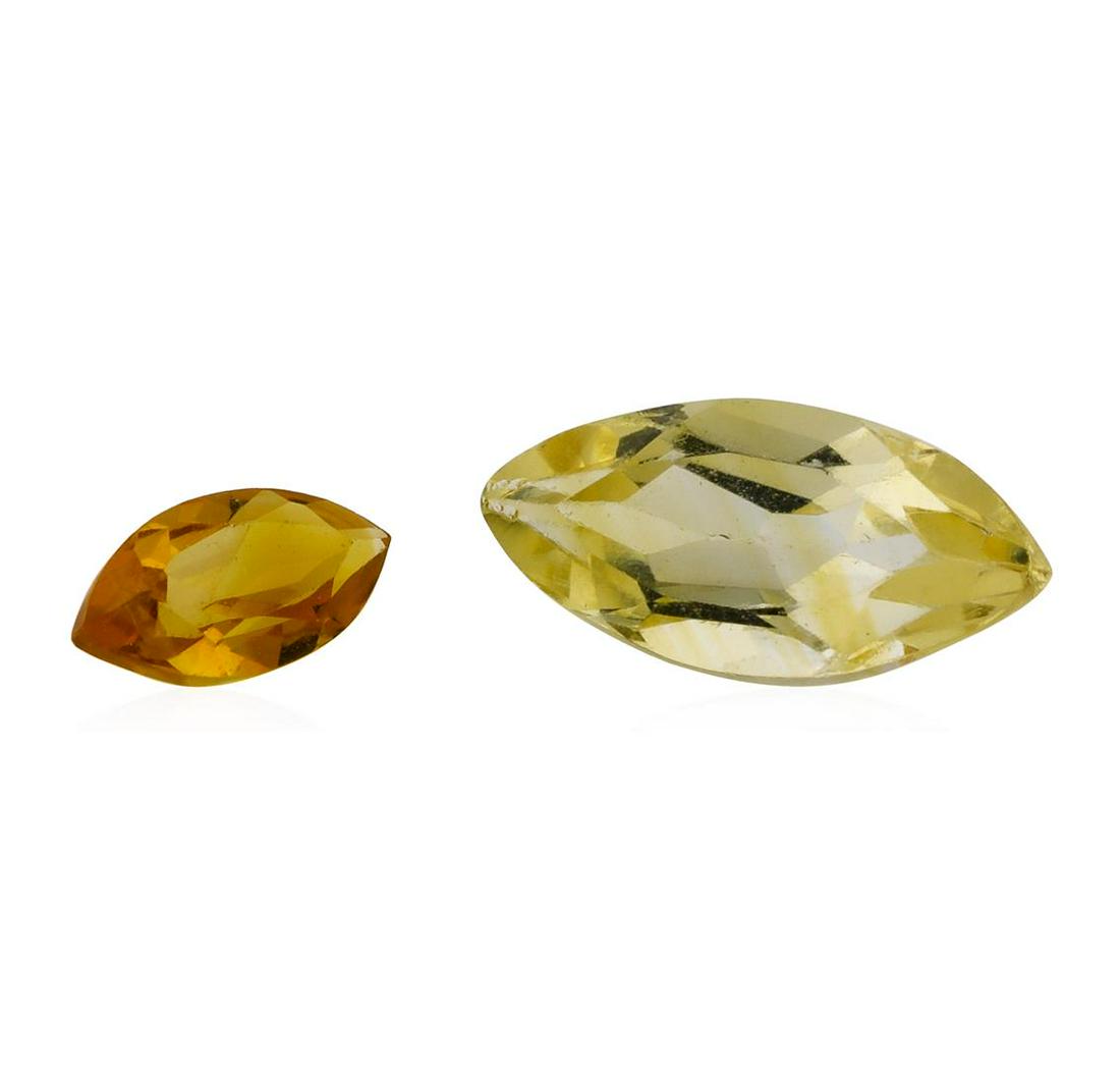 1.10 ctw.Natural Marquise Cut Citrine Quartz Parcel of: One natural marquise cut citrine quartz parcel of two with an exact weight of 1.10ctw., clarity is eye clean, slightly yellowish orange, medium to medium light. Gemological Appraisals Services estimat
