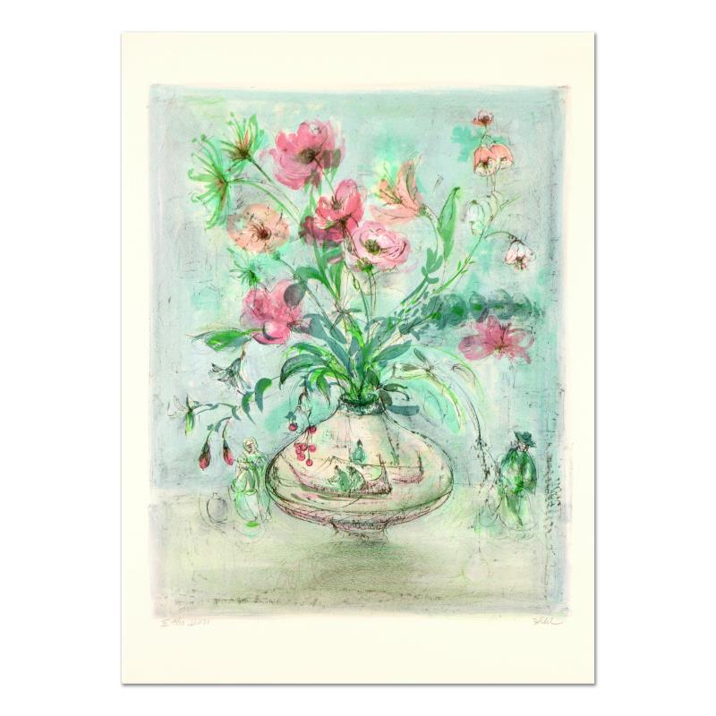 Venetian Still Life by Hibel (1917-2014): "Venetian Still Life" is a limited edition lithograph on paper by Edna Hibel (1917-2014), numbered and hand signed by the artist. Includes Certificate of Authenticity. Measures approx. 22" x 30" (bord