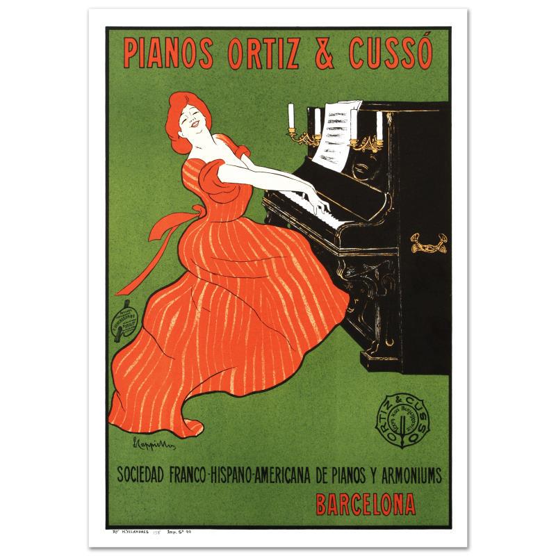 Piano Ortiz & Cuzzo by RE Society: "Piano Ortiz and Cuzzo" is a hand pulled lithograph on paper by the RE Society, image originally by Camiro. Includes letter of authenticity. Measures approx. 15" x 21" (with border), 14" x 20 " (image