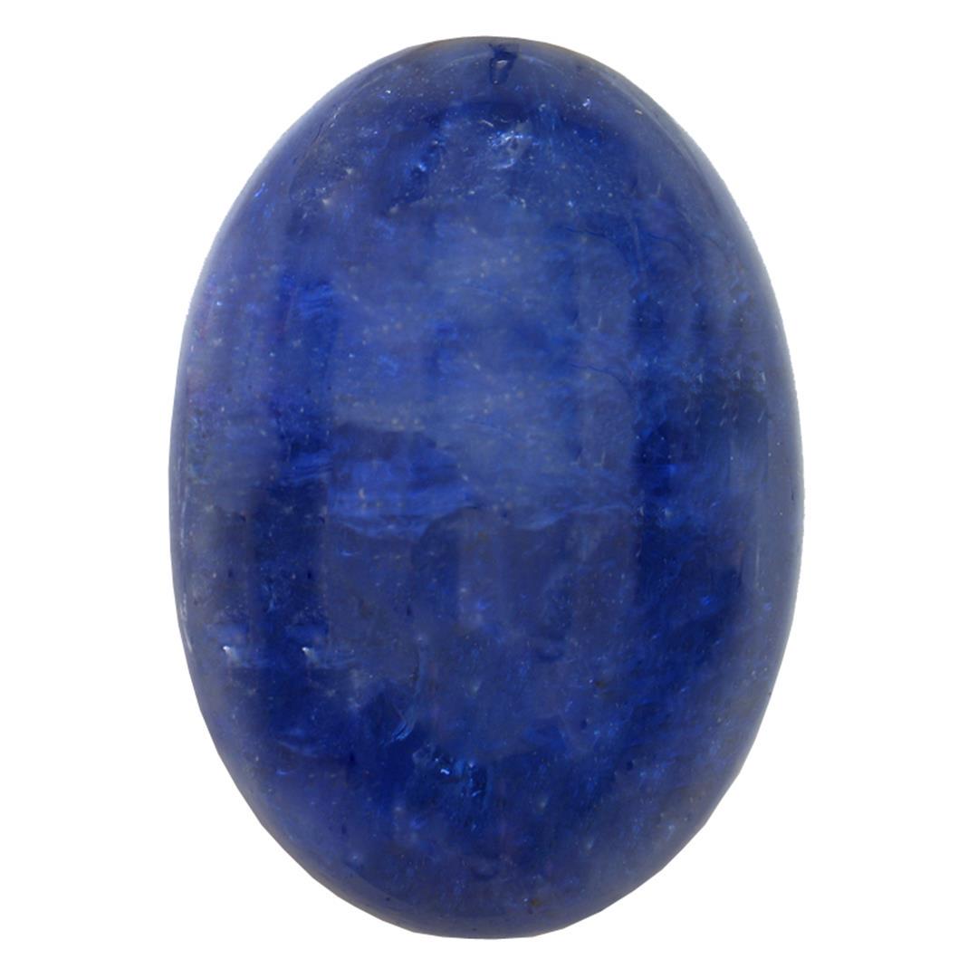 31.58 ctw Cabochon Tanzanite Parcel: One oval cabochon cut natural tanzanite, measuring 22.00 x 16.00 x 9.50mm, exact weight 31.58ct., clarity is heavily included, type I, dark, moderately strong, blue color, (GIA B 7/4), cut is good. Tr