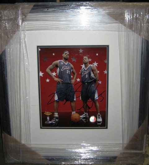 LeBron James / Dwyane Wade Framed Signed 8x10: You are bidding on a LeBRON JAMES & DWYANE WADE DUAL SIGNED FRAMED PHOTO COLLAGE This framed 8x10 photo is autographed by Dwyane Wade and LeBron James. These are the two best young players in the NBA