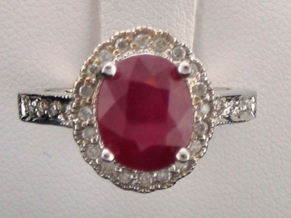 Ruby & Diamond Ring Oval Cut: You are bidding on a Ruby & Diamond Ring Oval Cut (GLA3) - This item's value has been appraised by Gemological Laboratory of American (GLA) for $12,378.00. The condition is NEW. The gemstones have be
