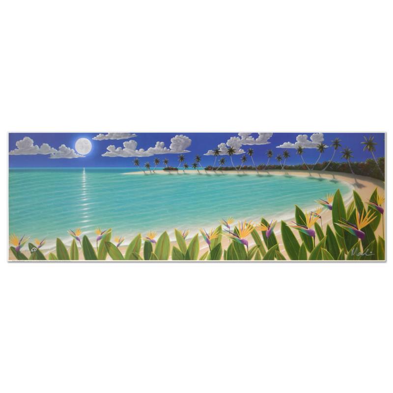 Birds In The Moonlight by Mackin, Dan: "Birds In The Moonlight" is a limited edition lithograph on paper by Dan Mackin, numbered and hand signed by the artist. Includes Letter of Authenticity. Measures approx. 39" x 13.5" (image).