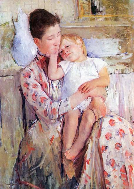 Mary Cassatt - Mother And Child #2: Artist: Mary Stevenson Cassatt (b. 1844 - 1926) Title: Mother And Child #2 Medium: Fine Art Reproduction Giclee on Canvas Image Size: Approximately 32 inches x 23.25 inches Unframed on Unstretched Can