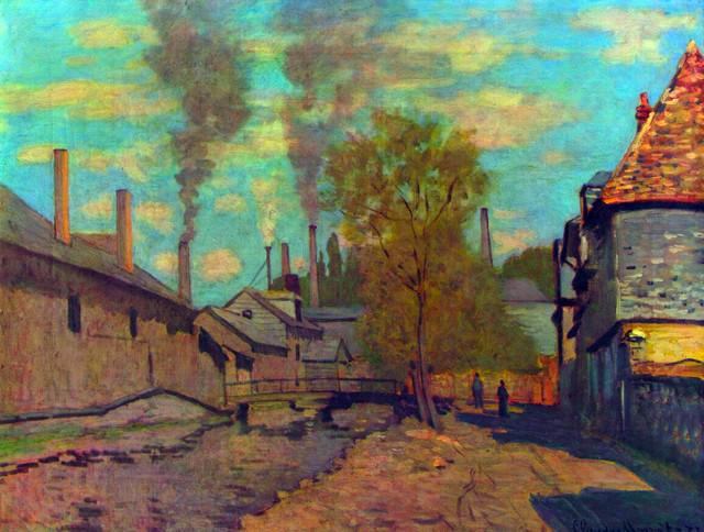 Claude Monet - The Stream of Robec: Artist: Claude Monet - Title: The Stream of Robec - Medium: Fine Art Reproduction Giclee on Canvas - Image Size: Approximately 15.25 inches x 20 inches - Unframed on Unstretched Canvas - Biography: Cl