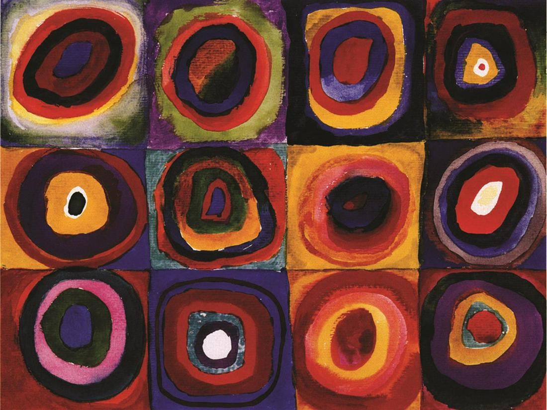 Wassily Kandinsky Farbstudie Quadrate: Artist: Wassily Kandinsky - Title: Farbstudie Quadrate - Medium: Fine Art Giclee on Canvas - Image Size: Approximately 30 inches x 40 inches - Unframed on Unstretched Canvas - One of the pioneers of a