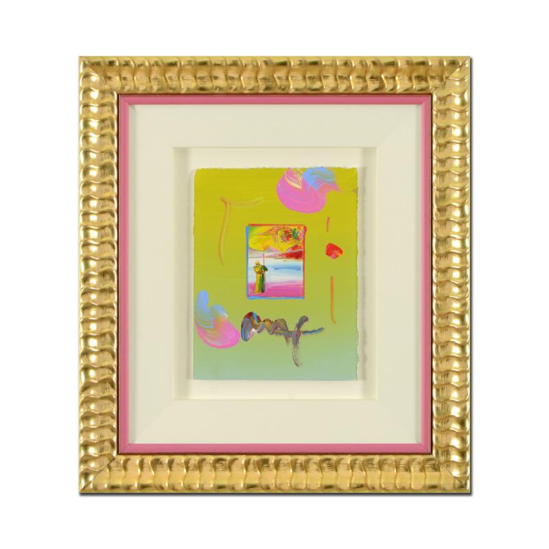 Peter Max, "Better World" Framed One-Of-A-Kind Acrylic: "Better World" is a one-of-a-kind acrylic mixed media on paper, hand signed by Peter Max. Includes Certificate of Authenticity from Peter Max Studios. This piece comes custom framed. Measures approx.