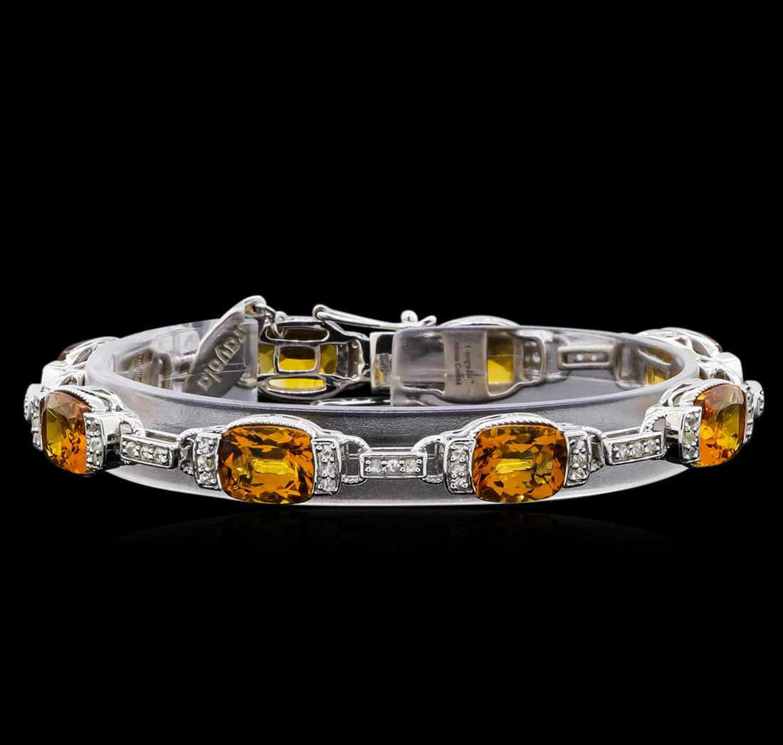 Crayola 20.00 ctw Citrine and White Sapphire Bracelet -: From the brand whose products have inspired creative expression for more than 110 years comes this beautiful bracelet by Crayola. This stunning piece of jewelry reflects the image and colorful persona