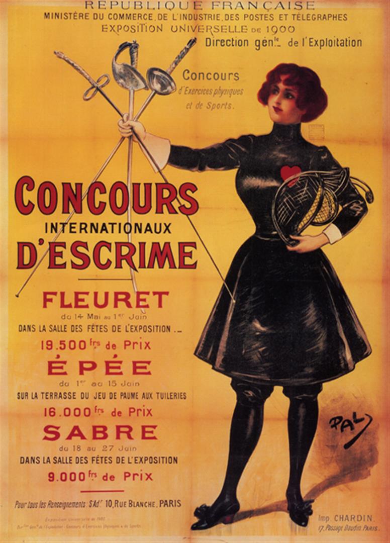 Anonymous - D'escrime: Artist: Anonymous Title: D'escrime Medium: Fine Art Reproduction Giclee on Canvas Image Size: Approximately 20 inches x 14.25 inches Unframed on Unstretched Canvas