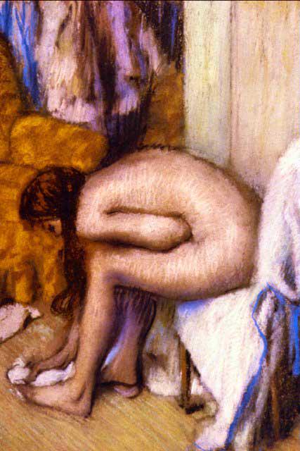 Edgar Degas - After The Bath: Artist: Degas - Title: After the Bath - Medium: Fine Art Reproduction Giclee on Archival Canvas - Image Size: Approximately 32 inches x 21.25 inches - Framed: Unframed on Unstretched Canvas - Edgar De