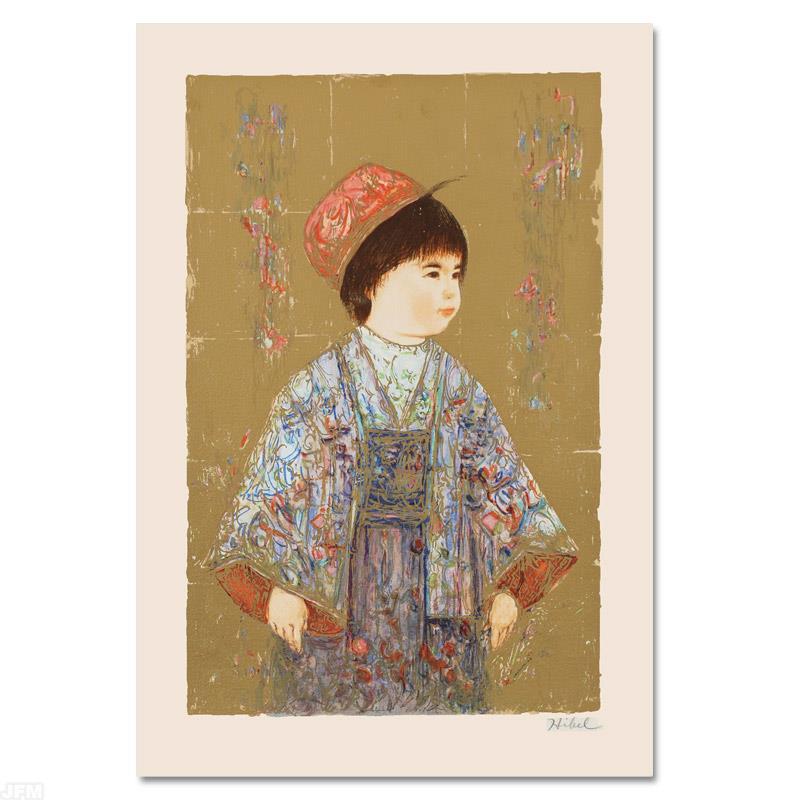 Festival Day by Hibel (1917-2014): "Festival Day" is a limited edition serigraph on paper, numbered and hand signed by Edna Hibel (1917-2014). Includes Certificate of Authenticity! Measures approx. 14.5" x 20" (with border), 10" x 15.5