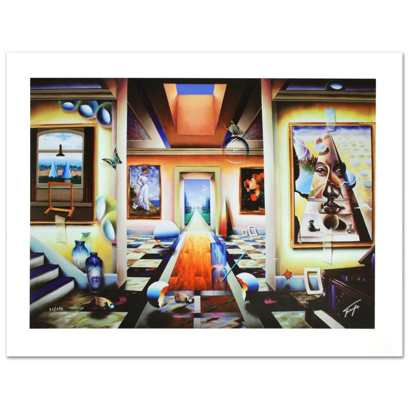 Into the Garden by Ferjo: "Into the Garden" is a limited edition giclee on canvas, numbered and hand signed by Ferjo. Includes Certificate of Authenticity! Measures approx. 25" x 18" (image).