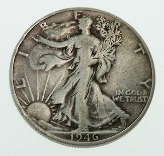 1946 Walking Liberty Silver Half Dollar: click to enlarge click to view more images 1946 Walking Liberty Silver Half Dollar Condition Report: As-is Description: You are bidding on the following lot: 1946 Walking