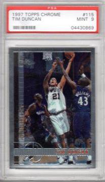 1997 Tim Duncan Rookie Basketball Card PSA 9