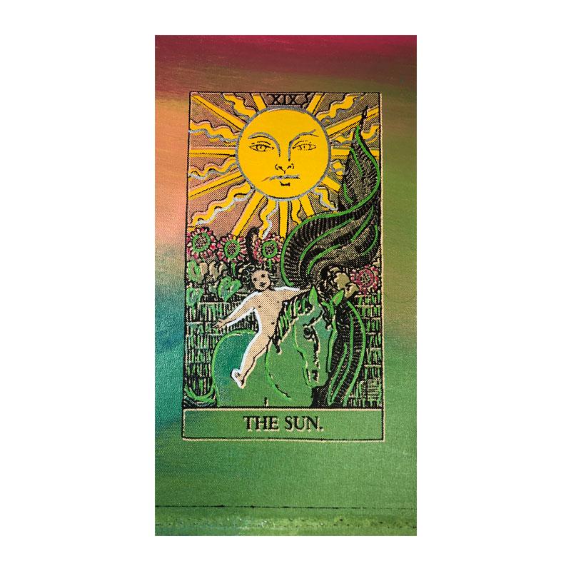 Steve Kaufman (1960-2010), "Tarot, The Sun" Hand Signed: "Tarot, The Sun" is a limited edition hand pulled silkscreen mixed media on canvas by Andy Warhol protege Steve Kaufman (1960-2010). This piece is numbered and 3/50 and hand signed inverso. Includes l