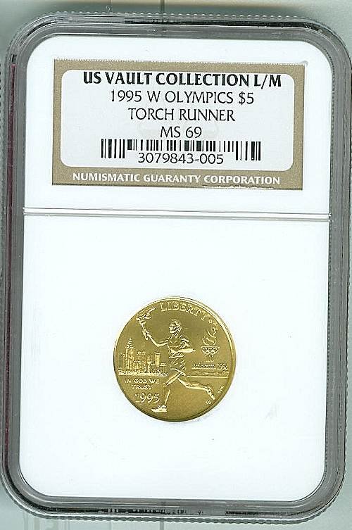 Olympics Torch Runner 1995 Gold $5 Coin
