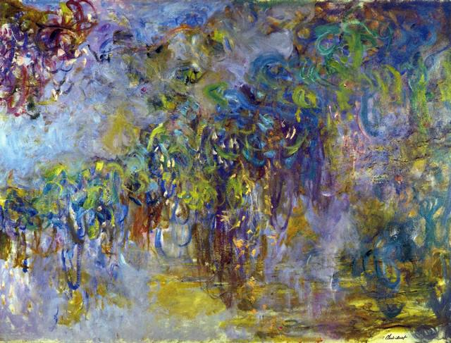 Claude Monet - Wisteria [2]: Artist: Claude Monet - Title: Wisteria [2] - Medium: Fine Art Reproduction Giclee on Canvas - Image Size: Approximately 15.25 inches x 20 inches - Unframed on Unstretched Canvas - Biography: Claude Mo
