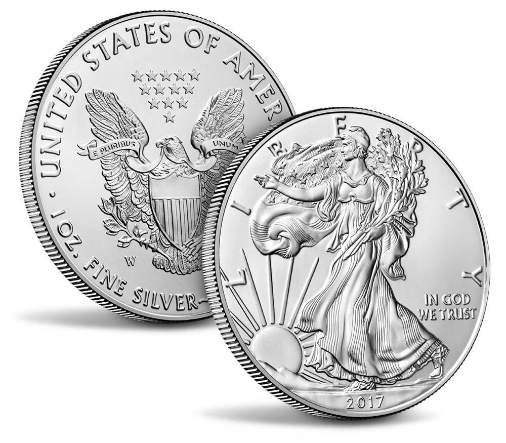 2017 American Silver Eagle .999 Fine Silver Dollar Coin: One 2017 American Silver Eagle .999 Fine Silver Dollar Coin.