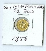 1856 Indian Princess Head $1 Gold DGC3