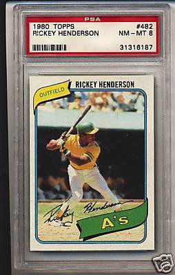 Rickey Henderson 1980 Rookie Baseball Card PSA 8