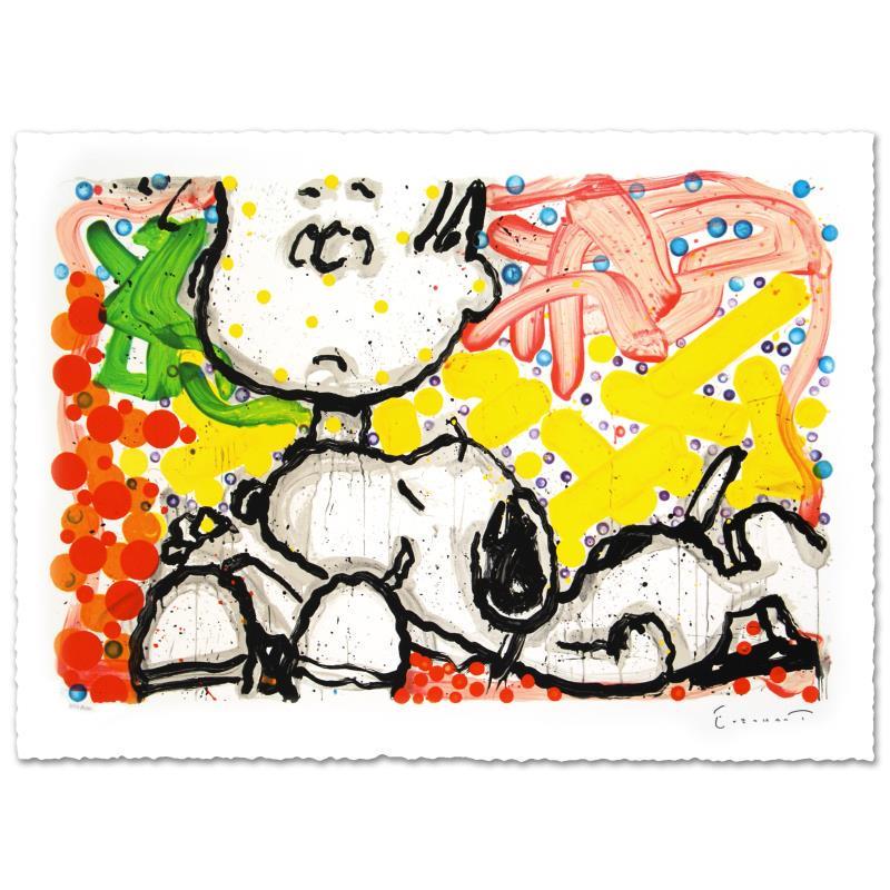 "Super Sneaky" Limited Edition Hand Pulled Original: "Super Sneaky" is a limited edition hand pulled original lithograph on museum quality deckle-edge paper, numbered and hand signed by Tom Everhart. This is one of the final Everhart editions to be crea