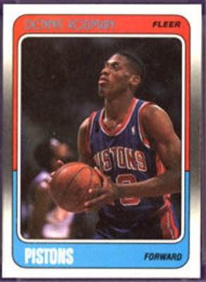 1990 Fleer Dennis Rodman Rookie Basketball Card PS