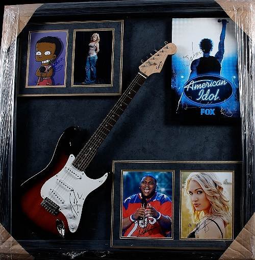 American Idol Autographed Guitar Simpsons Collage