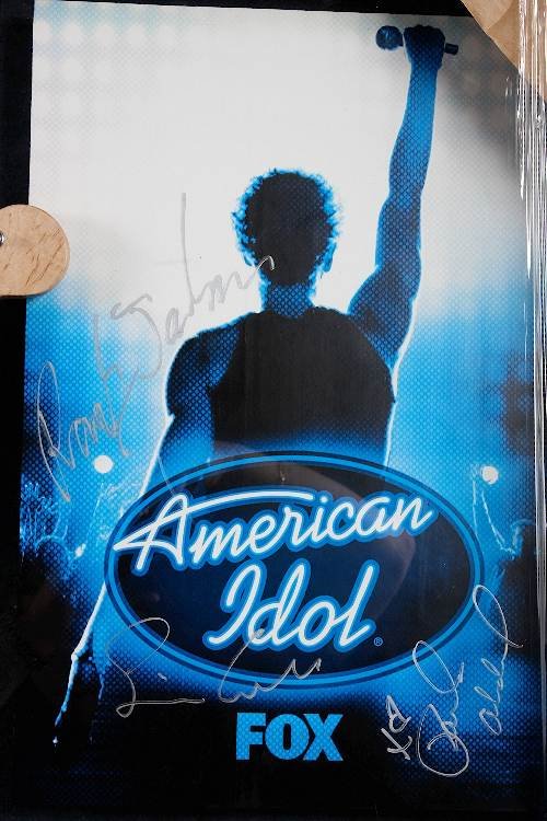 American Idol Autographed Guitar Simpsons Collage - 3