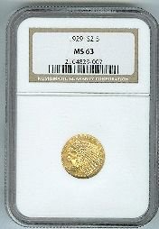 1928 Gold $2.50 Indian Head Coin Encased DF GCE12
