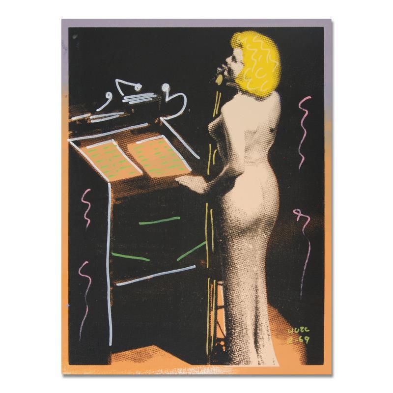 Ringo (Protege of Andy Warhol's Apprentice, Steve: "Happy Birthday Mr. President" is a one-of-a-kind hand-pulled silkscreen and mixed media painting on canvas by Ringo - the protege of Andy Warhol's apprentice, Steve Kaufman. This piece is hand signed
