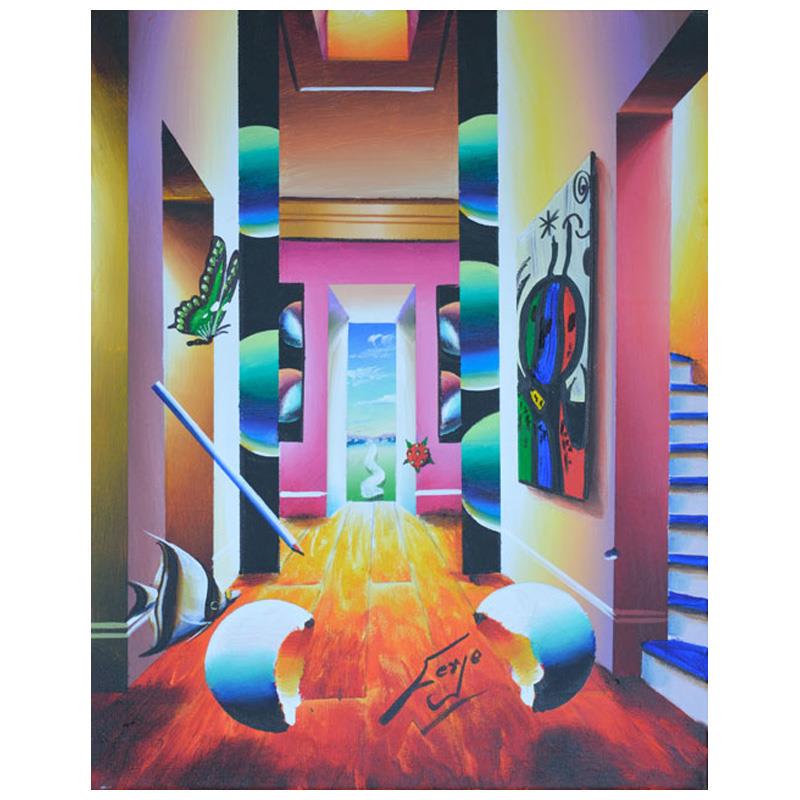 Ferjo, "Delightful Wandering" Original Painting on: "Delightful Wandering" is an original painting, oil on stretched canvas, by Ferjo. Hand signed by the artist, this piece comes with a letter of authenticity. Measures approx. 20" x 16" (image).