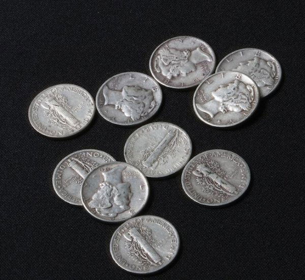 Collection of Liberty Silver Dimes (10) K38