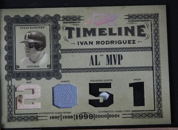 2005 Prime Cuts Ivan Rodriguez Bat, Jersey, Glove 