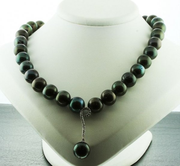 Tahitian Pearl Diamond Necklace .37ctw DG69A