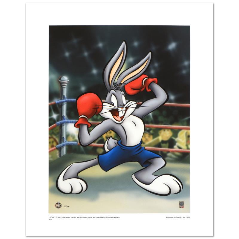 "Boxer Bugs" Limited Edition Giclee from Warner Bros.,: "Boxer Bugs" is a limited edition giclee on paper from Warner Bros., numbered with hologram seal of Authenticity. Also, includes Certificate of Authenticity! Measures approx. 16" x 20" (with border), 