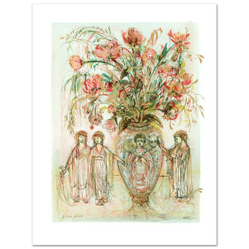 "Ancient Wisdom" Limited Edition Lithograph by Edna: "Ancient Wisdom" is a limited edition lithograph on paper, numbered and hand signed by Edna Hibel (1917-2014). Includes Certificate of Authenticity! Measures approx. 20" x 26" (with border), 16" x 21"