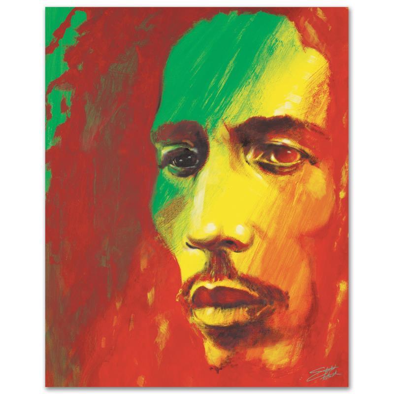 "The Soldier" Limited Edition Giclee on Canvas by: With bright colors and expressive lines, Stephen Fishwick puts a unique spin on pop culture portraits. "The Soldier" is a limited edition giclee on stretched canvas, numbered and bears the artist's au