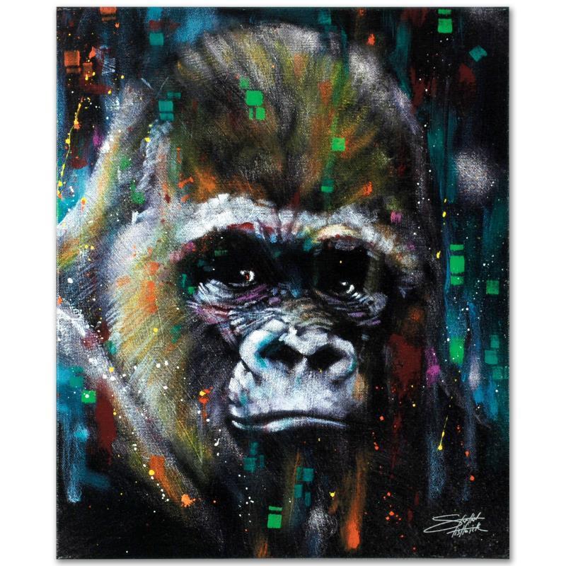 "Albert" Limited Edition Giclee on Canvas by Stephen: With bright colors and expressive lines, Stephen Fishwick puts a unique spin on pop culture portraits. "Albert" is a limited edition giclee on stretched canvas, numbered and bears the artist's authori