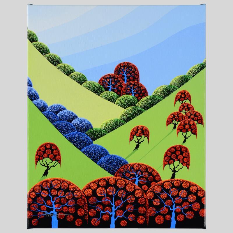 "Autumn Fields Forever" Limited Edition Giclee on: Larissa Holt, a student of distinguished artist Eyvind Earle (1916-2000), uses bold colors and breathtaking scenery to create images of Nature in her own unique style. "Autumn Fields Forever" is a lim