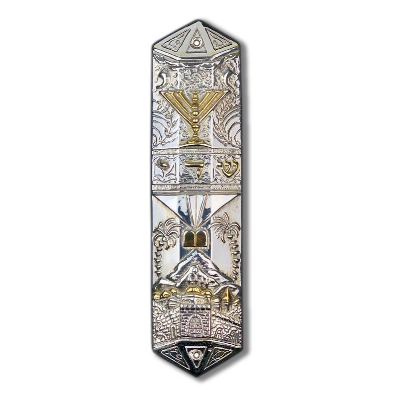Raphael Abecassis Sterling Silver Electroform Mezuzah: This is a sterling silver electroform mezuzah case by Raphael Abecassis. Accompanied by a certificate of authenticity, it measures approximately 1.8" x 7" x 0.8".