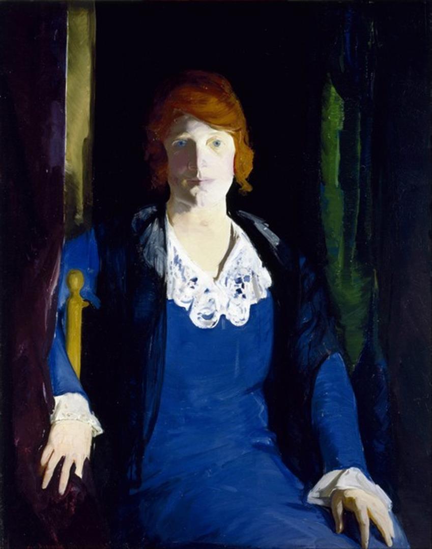 George Bellows - Portrait of Florence Pierce: Artist: George Bellows - Title: Portrait of Florence Pierce - Medium: Fine Art Giclee on Canvas - Image Size: Approximately 20 inches x 15.75 inches - Framed: Unframed on Unstretched Canvas - Biograph