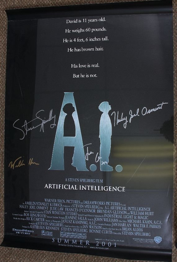 A.I - Autographed Movie Poster Signed bySteven Spe