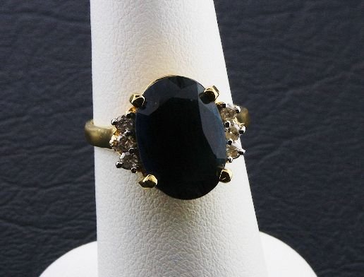 Ladies' Blue Sapphire Diamond Ring 6.55ctw DG84A