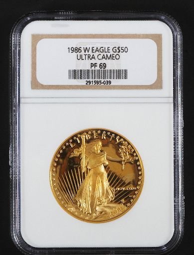 1986 W Eagle Gold $50 Ultra Cameo NGC PF69 - SB1