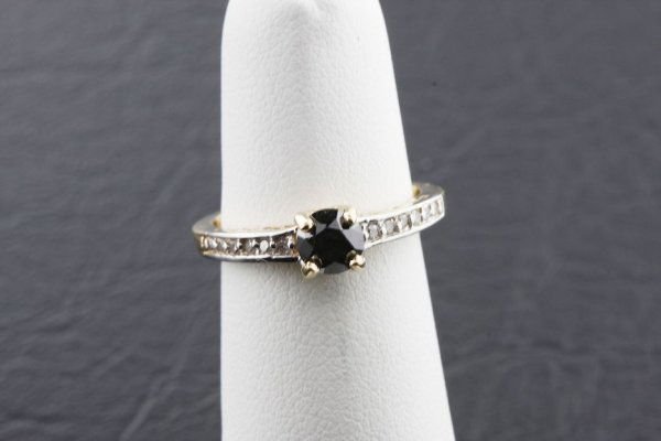 Ladies Black Diamond Diamond Moissonite Ring 2.25ct