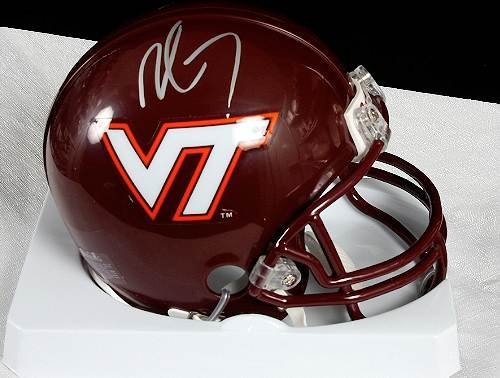 Michael/Marcus Vick Autographed V-Tech Mini Helmet