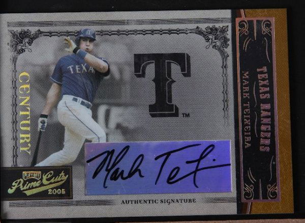 2005 Prime Cuts Mark Teixeira Autograph Card 3/10
