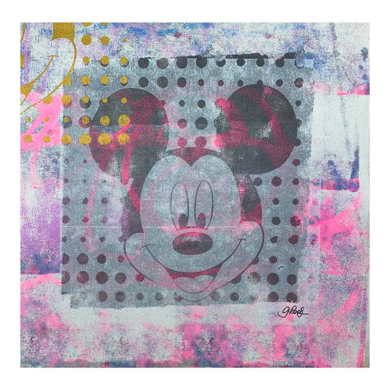 Gail Rodgers, "Mickey Mouse" Hand Signed Original Hand: "Mickey Mouse" is an original hand pulled silkscreen and acrylic painting on canvas by Gail Rodgers. Hand signed by the artist, the piece comes with a letter of authenticity. This piece is meant to be