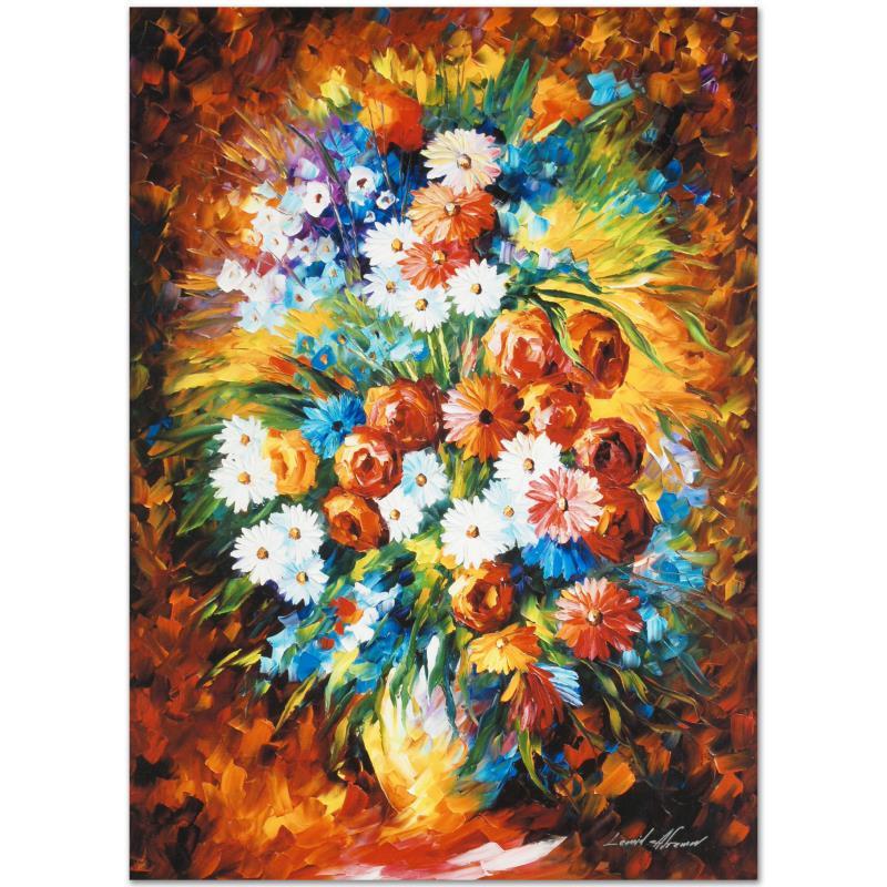 Leonid Afremov (1955-2019) "Congratulations" Limited: Leonid Afremov's (1955-2019) masterful use of color and texture make his paintings unique collectibles that are sure to brighten any wall. "Congratulations" is a limited edition giclee on canvas. The